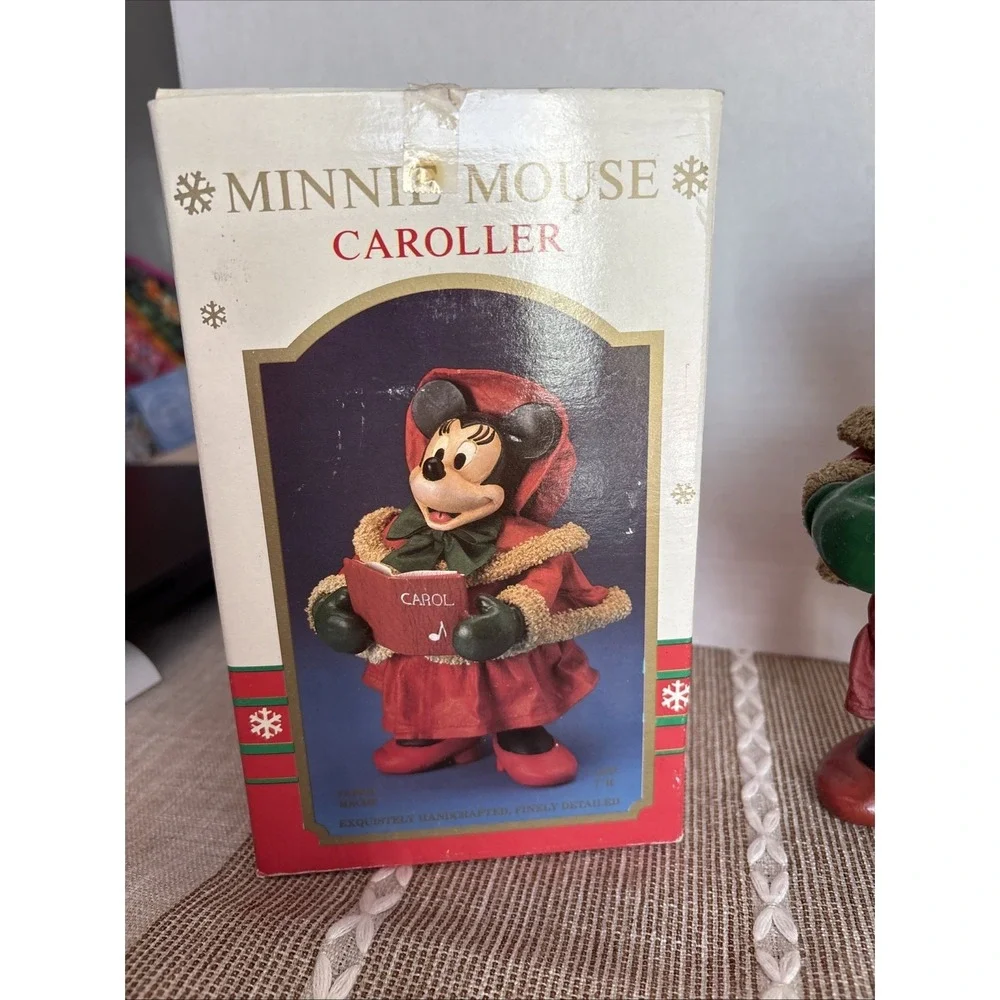 Vintage Disney Minnie Mouse  Caroller Table Piece Santa's World‎ Kurt S Adler